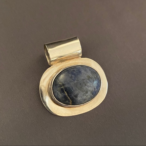 Blue Matte Sodalite sterling silver charm - Picture 5 of 6